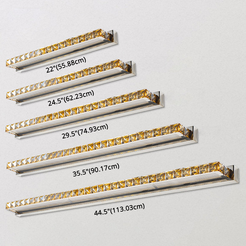 Modern Crystal Vanity Wall Light - Rectangular Luxury Style Single Fixture