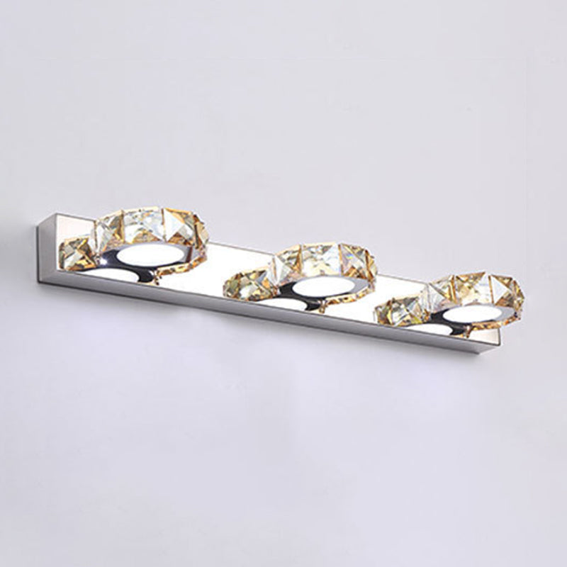Crystal Circle Vanity Wall Light - Modern Minimalist Style For A Stylish Look 3 / Champagne Round