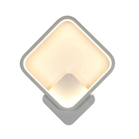 Nordic Line Led Wall Lamp For Corridor And Bedroom Ambient Lighting White / Warm Square Plate