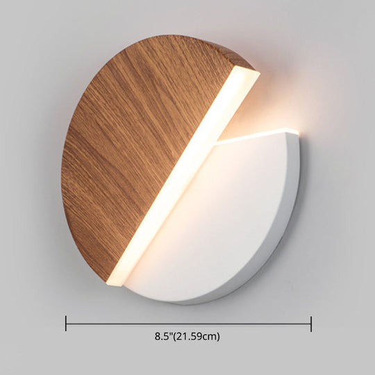 Rotating Nordic Led Wall Lamp In Round Disc Shape - Acrylic Indoor Light Fixture