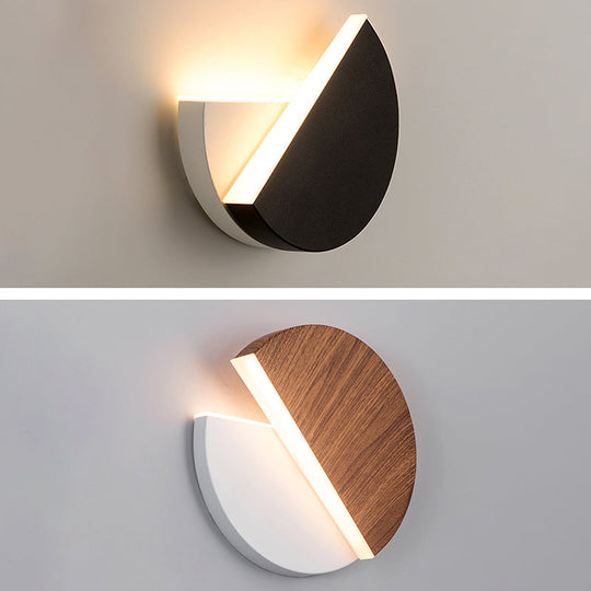 Rotating Nordic Led Wall Lamp In Round Disc Shape - Acrylic Indoor Light Fixture