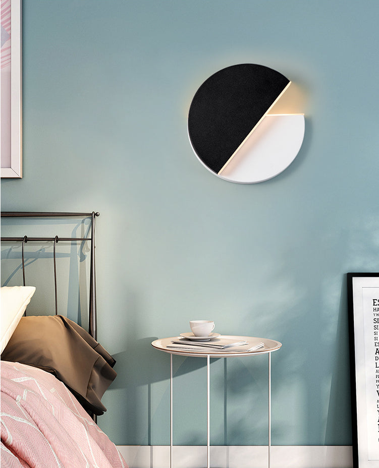 Rotating Nordic Led Wall Lamp In Round Disc Shape - Acrylic Indoor Light Fixture