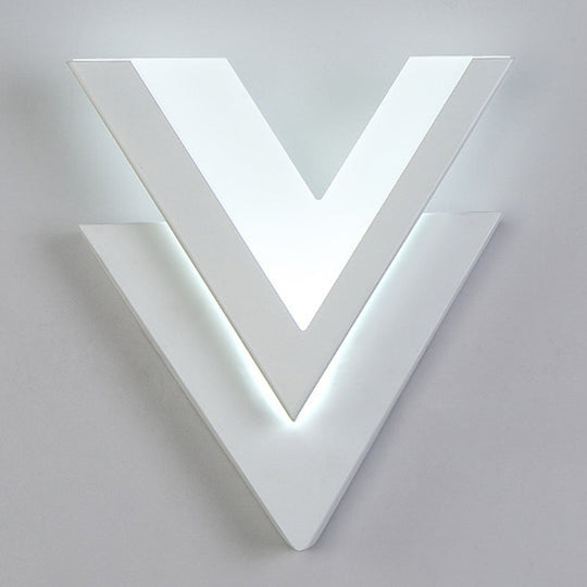 Customizable V-Shaped Led Sconce Light For Living Room And Bedroom White /