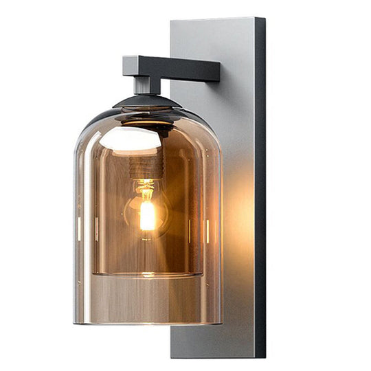 Exquisite Wall Light Sconce With Inner Glass Shade For Corridor And Bedroom Cognac