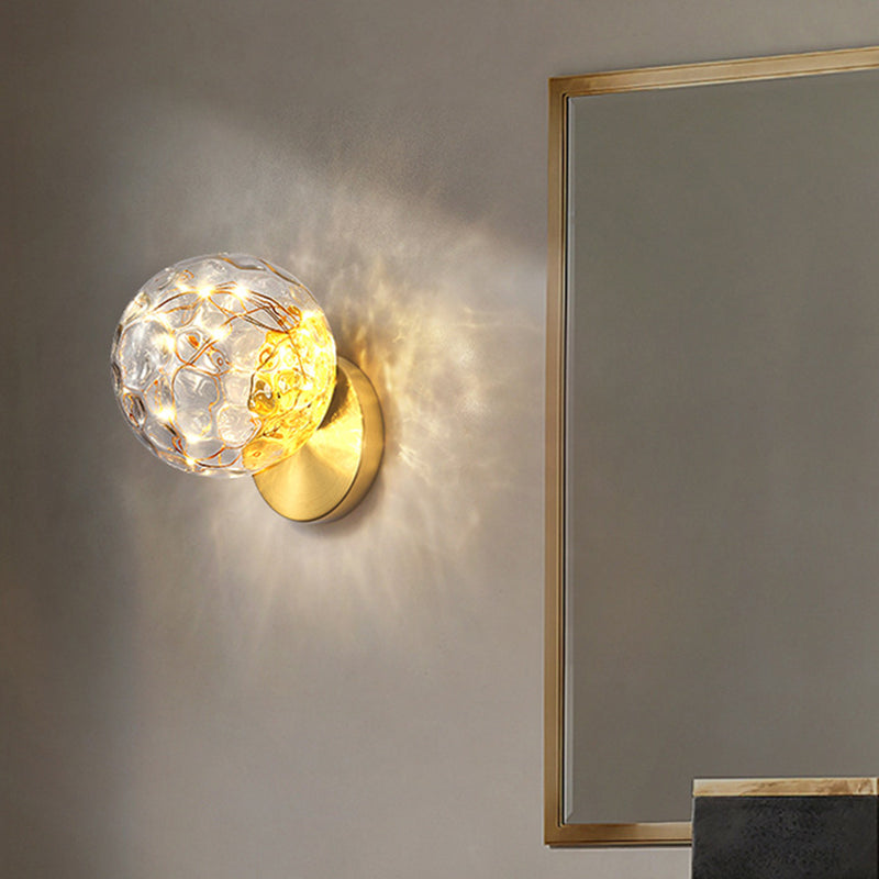 Bedside Glass Shade Wall Mount Light With Creative Star Design