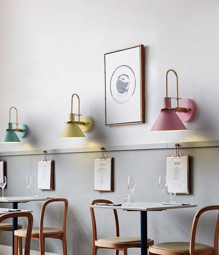 Colorful Macaroon Style Wall Mount Sconce Light For Hotel Bedrooms