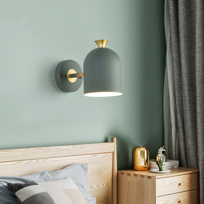 Nordic Wall Mounted Light: Simplicity Macaroon Metal Sconce - Bedroom Fixture Green