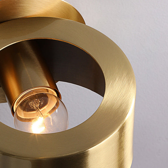 Modern Brass Wall Sconce - Stylish Bedroom Decoration 1-Light Round Shape Mount Bedside Light