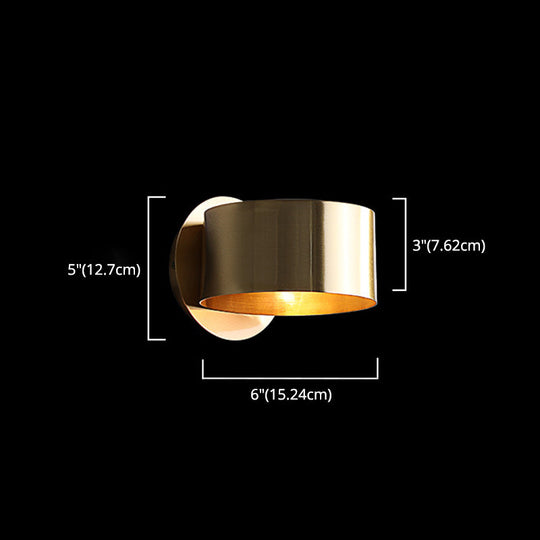 Modern Brass Wall Sconce - Stylish Bedroom Decoration 1-Light Round Shape Mount Bedside Light