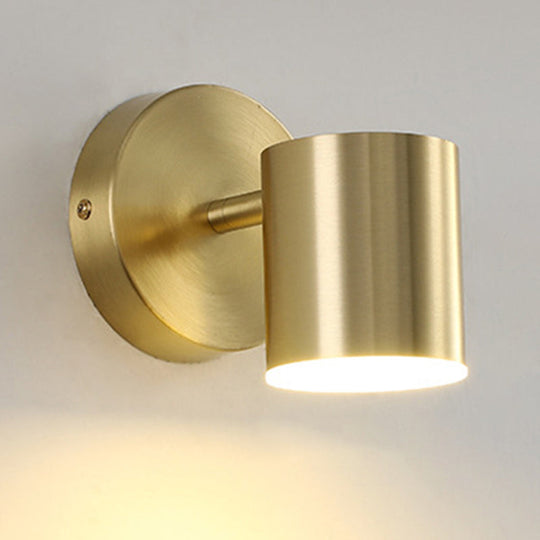 Led Postmodern Sconce Light - Wall Mounted Lamp For Bedroom Gold / White Cylinder