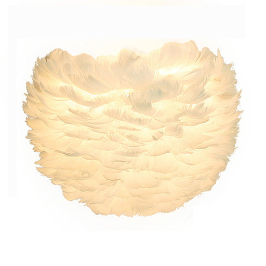 Modern Feather Wall Mount Lamp: Romantic & Cozy Sconce Lighting For Bedroom White / 3 Color