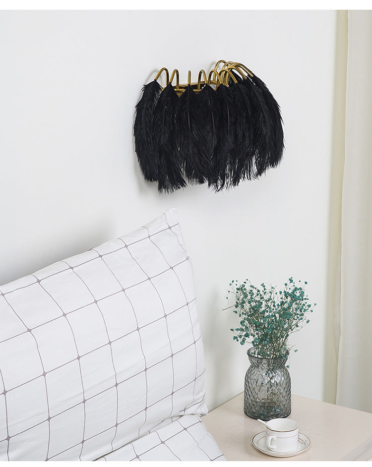 Nordic Feather Wall Sconce For Bedroom Ambient Lighting