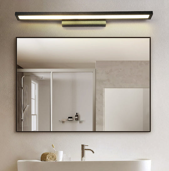 Modern Minimalist Vanity Wall Light In Aluminum With Rectangular Shape