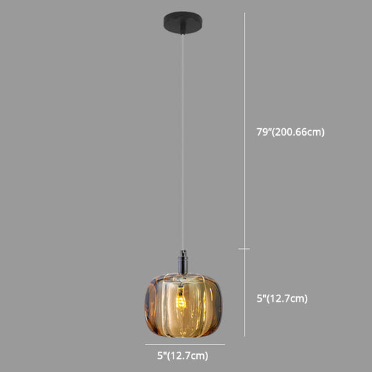 Crystal Melon Dining Room Pendant Light: Postmodern Minimalist Hanging Lamp Kit
