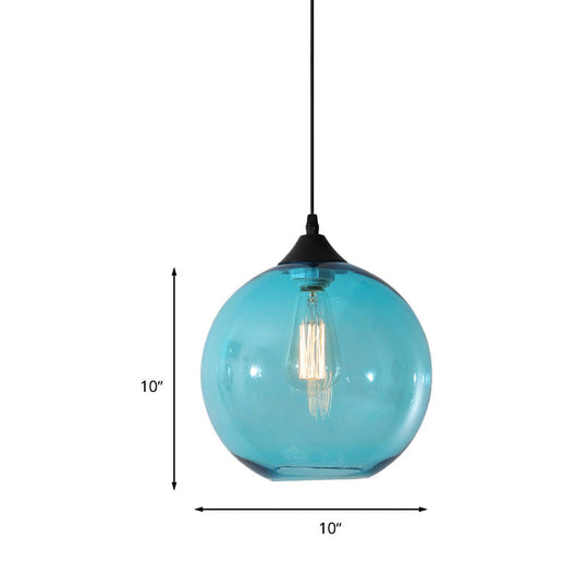 Macaron Glass Pendant Ceiling Light - Clear/Coffee/Red Dining Room Hanging Lamp Kit