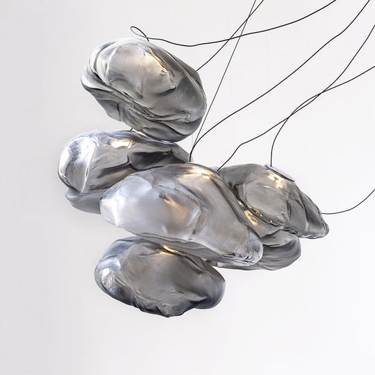 Modern Lattice Glass Ceiling Hanging Light Fixture For Restaurants - 1 Bun