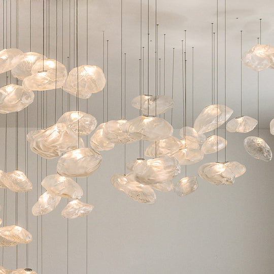 Modern Lattice Glass Ceiling Hanging Light Fixture For Restaurants - 1 Bun