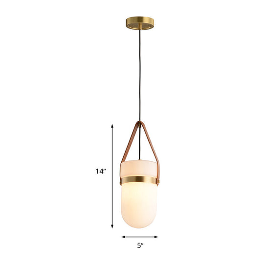 Contemporary White Glass Ceiling Pendant Lamp For Bedrooms