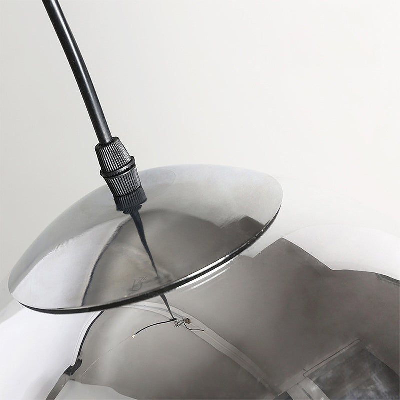 Vintage Silver And Clear Glass Globe Pendant Light For Bedroom - 1 Head Hanging Lamp In 3 Width