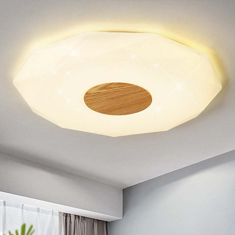 Modern Geometric Acrylic Flush Mount Led Light - 14.5’/18.5’/22.5’ W Warm/White/3 Color