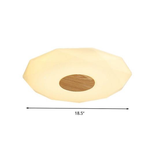 Modern Geometric Acrylic Flush Mount Led Light - 14.5’/18.5’/22.5’ W Warm/White/3 Color Options