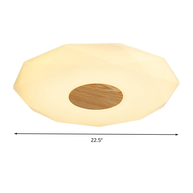 Modern Geometric Acrylic Flush Mount Led Light - 14.5’/18.5’/22.5’ W Warm/White/3 Color Options