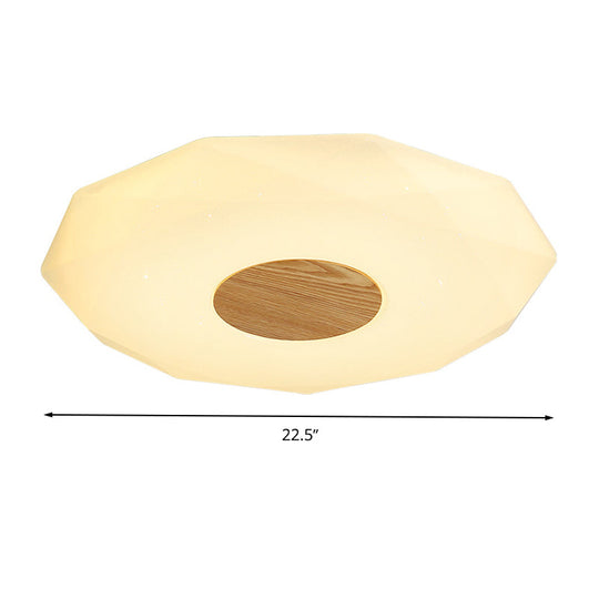 Modern Geometric Acrylic Flush Mount Led Light - 14.5’/18.5’/22.5’ W Warm/White/3 Color Options