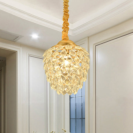 Contemporary Gold Crystal Pendant Ceiling Lamp For Dining Room