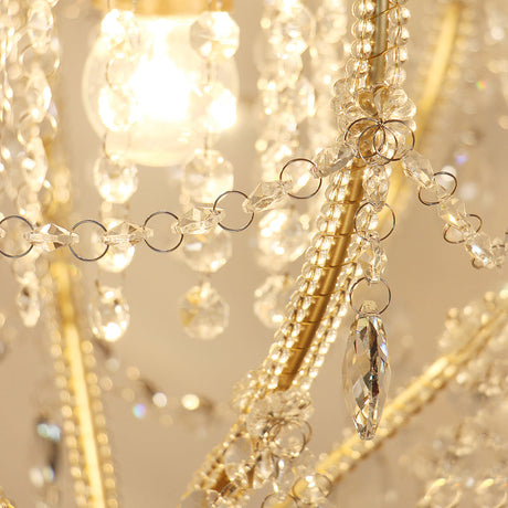 Victorian Scroll Frame Pendant Ceiling Lamp - Single Golden Metallic Light With Crystal Accent