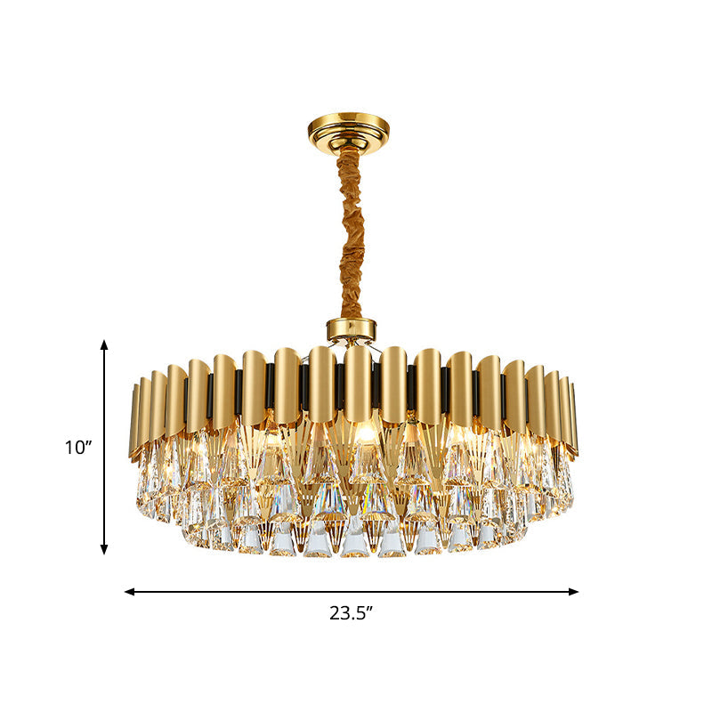 Modernist 4-Tier Crystal Chandelier Lamp - Golden Pendant Lighting Fixture 8/12 Lights