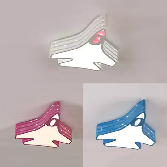 Blue Cartoon Flush Ceiling Lamp For Child’s Bedroom Or Plane-Themed Bathroom