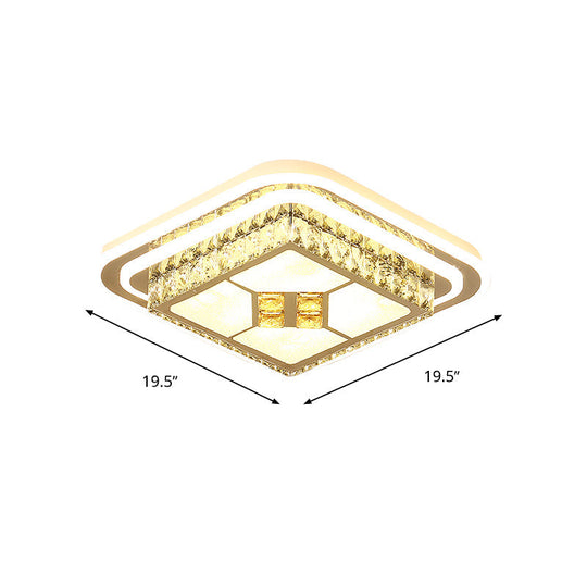 White Led Wide Ceiling Mount Flush Light Fixture - 14’/19.5’/23.5’ Width