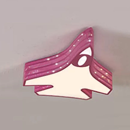 Blue Cartoon Flush Ceiling Lamp For Child’s Bedroom Or Plane-Themed Bathroom Pink / Remote