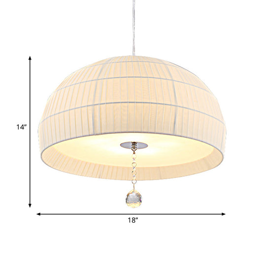 Modern Minimalist Domed Hanging Light With 5 Acrylic Diffuser Lights - Bedroom Chandelier In White
