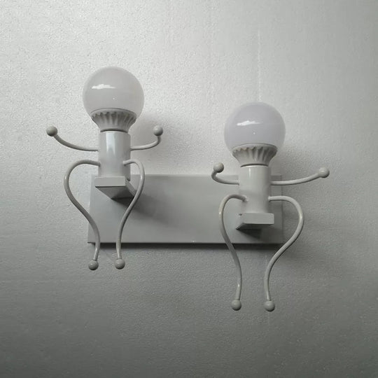 Contemporary Mini People Sconce With Dual-Led Lights For Hallways And Staircases