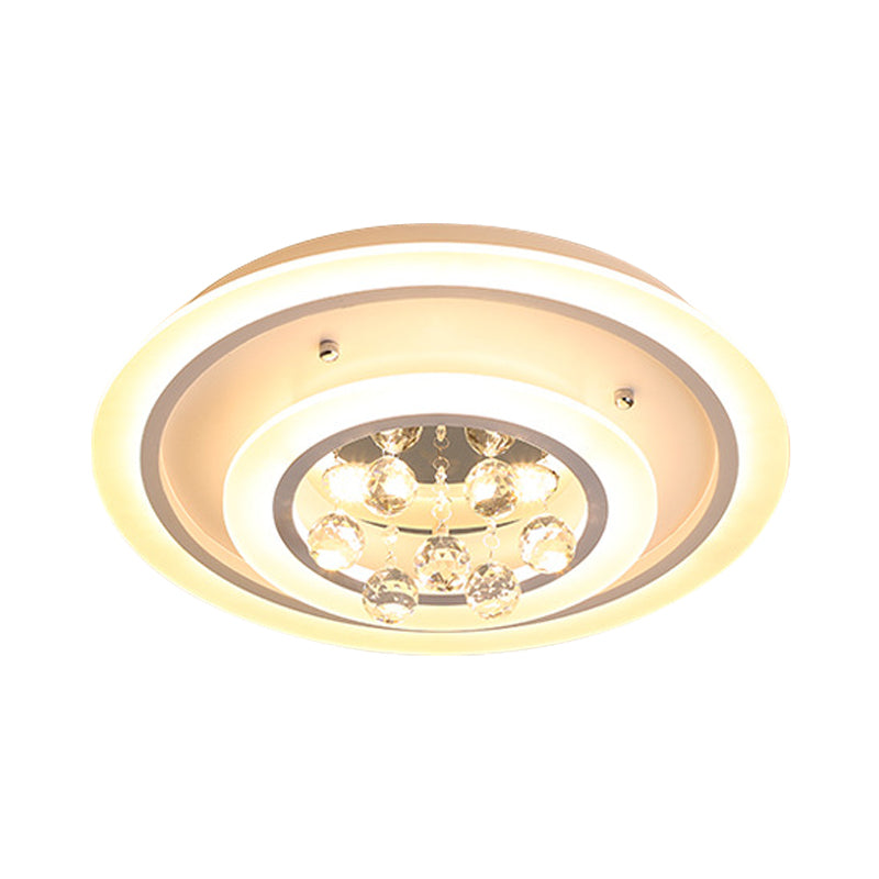 Modern Crystal Ball Round Flush Mount Light With Led Ceiling Light/Remote Control Dimming -