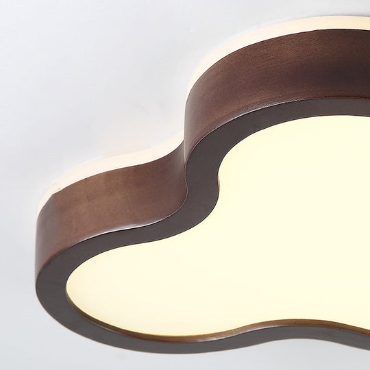 Modern Dark Brown Cloud Ceiling Lamp With Led Acrylic Flush Mount Lighting - 19.5’/25’ Width