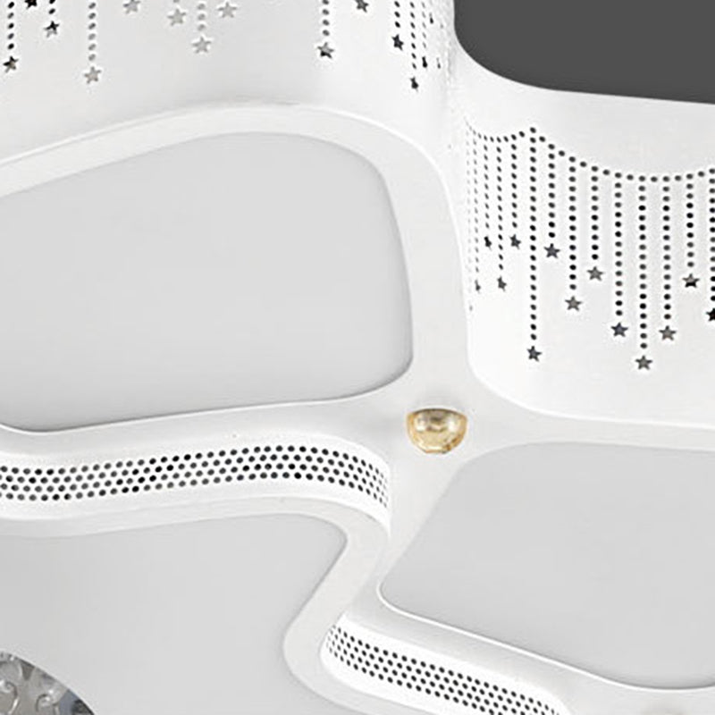 Modern White Led Flower Crystal Ceiling Lamp – 21’/24.5’/31.5’ Flush Mount For Living Room