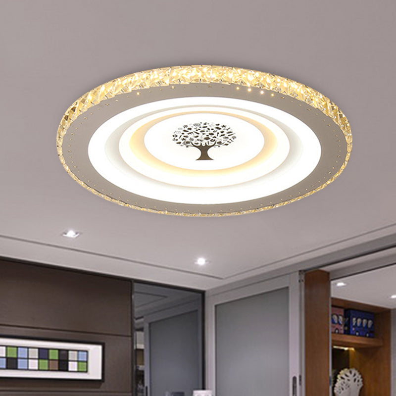 Modern White Led Flush Mount Ceiling Light For Bedrooms - 10’/19.5’ Wide Acrylic Fixture