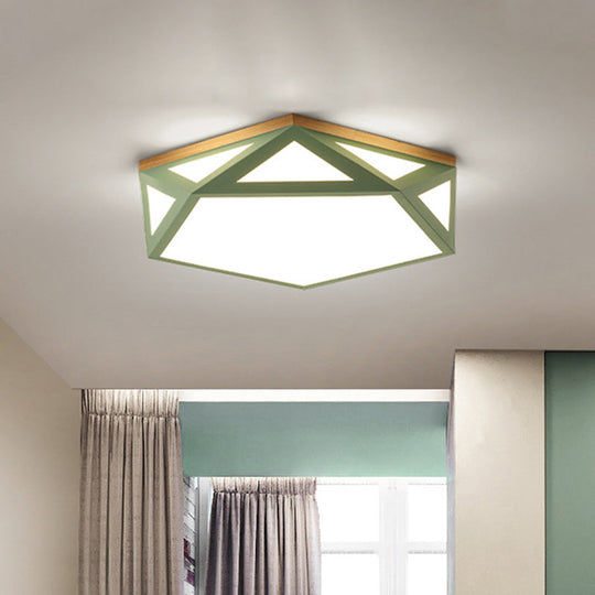 Geometric Acrylic Led Flush Light With Multiple Sizes And Color Options For Bedroom Ceiling -
