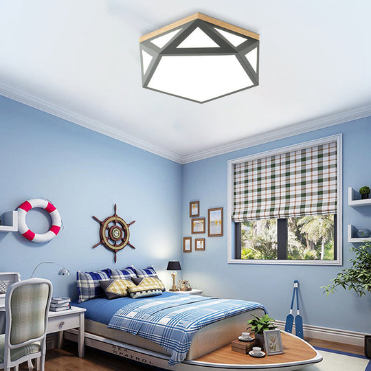 Geometric Acrylic Led Flush Light With Multiple Sizes And Color Options For Bedroom Ceiling - Modern