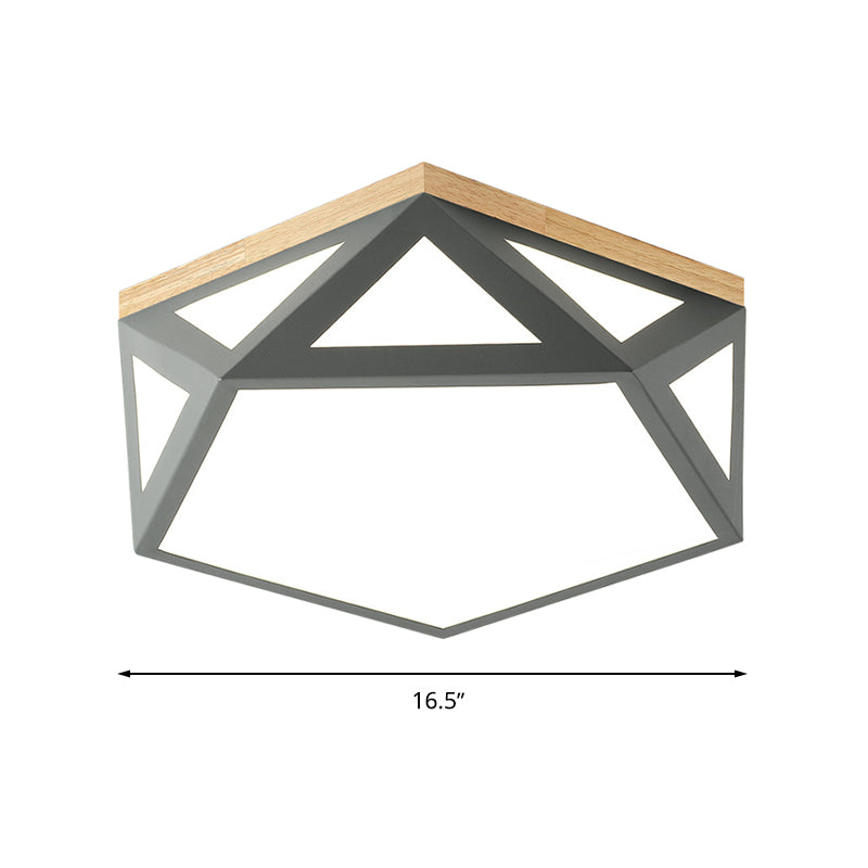 Geometric Acrylic Led Flush Light With Multiple Sizes And Color Options For Bedroom Ceiling -