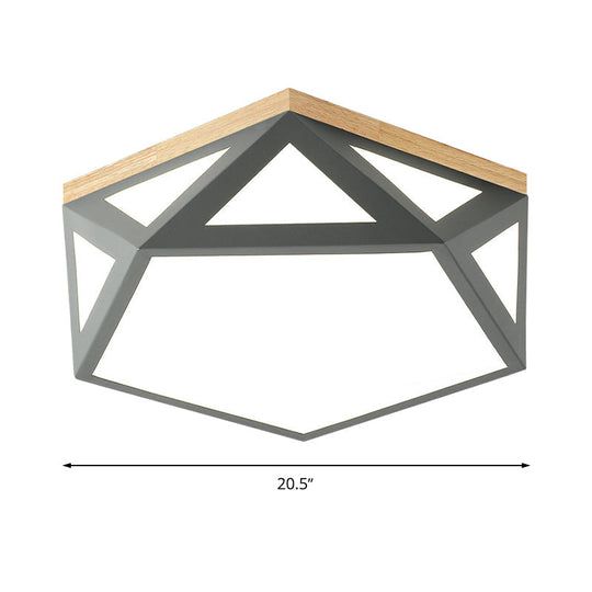 Geometric Acrylic Led Flush Light With Multiple Sizes And Color Options For Bedroom Ceiling -