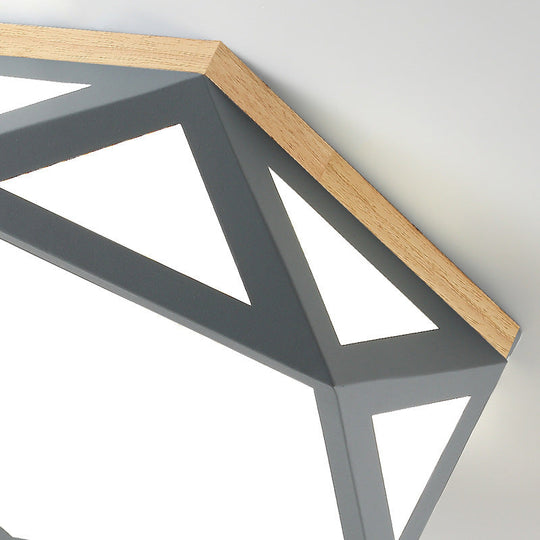 Geometric Acrylic Led Flush Light With Multiple Sizes And Color Options For Bedroom Ceiling - Modern