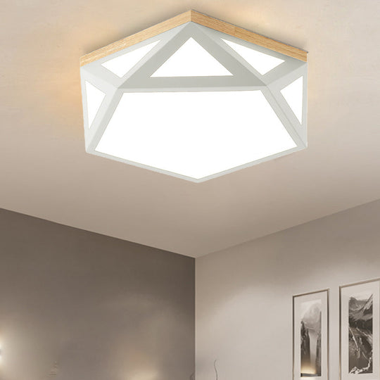 Geometric Acrylic Led Flush Light With Multiple Sizes And Color Options For Bedroom Ceiling -