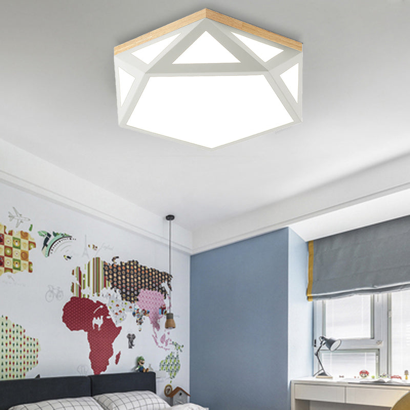 Geometric Acrylic Led Flush Light With Multiple Sizes And Color Options For Bedroom Ceiling -
