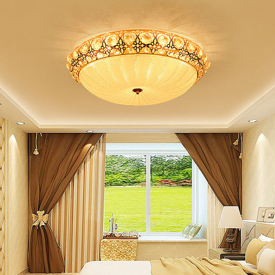 Modern Led Flushmount Ceiling Light - White Dimple Frosted Glass 16/19.5/23.5 Dia Warm/White / 16