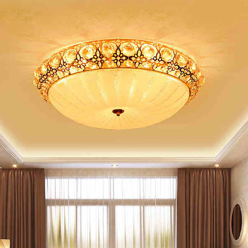 Modern Led Flushmount Ceiling Light - White Dimple Frosted Glass 16’/19.5’/23.5’ Dia Warm/White