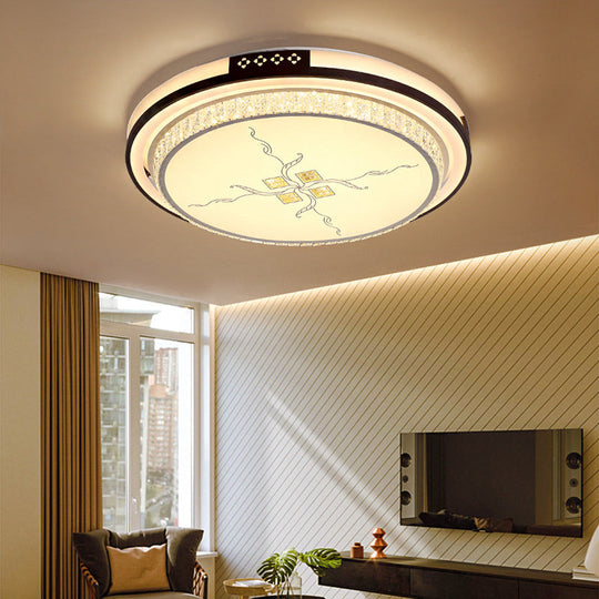 White Crystal Led Ceiling Lamp 2 - Layer Flush Mount 23.5’/31.5’/38.5’ Dia Modern Design Third Gear