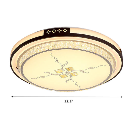 White Crystal Led Ceiling Lamp 2 - Layer Flush Mount 23.5’/31.5’/38.5’ Dia Modern Design Third Gear
